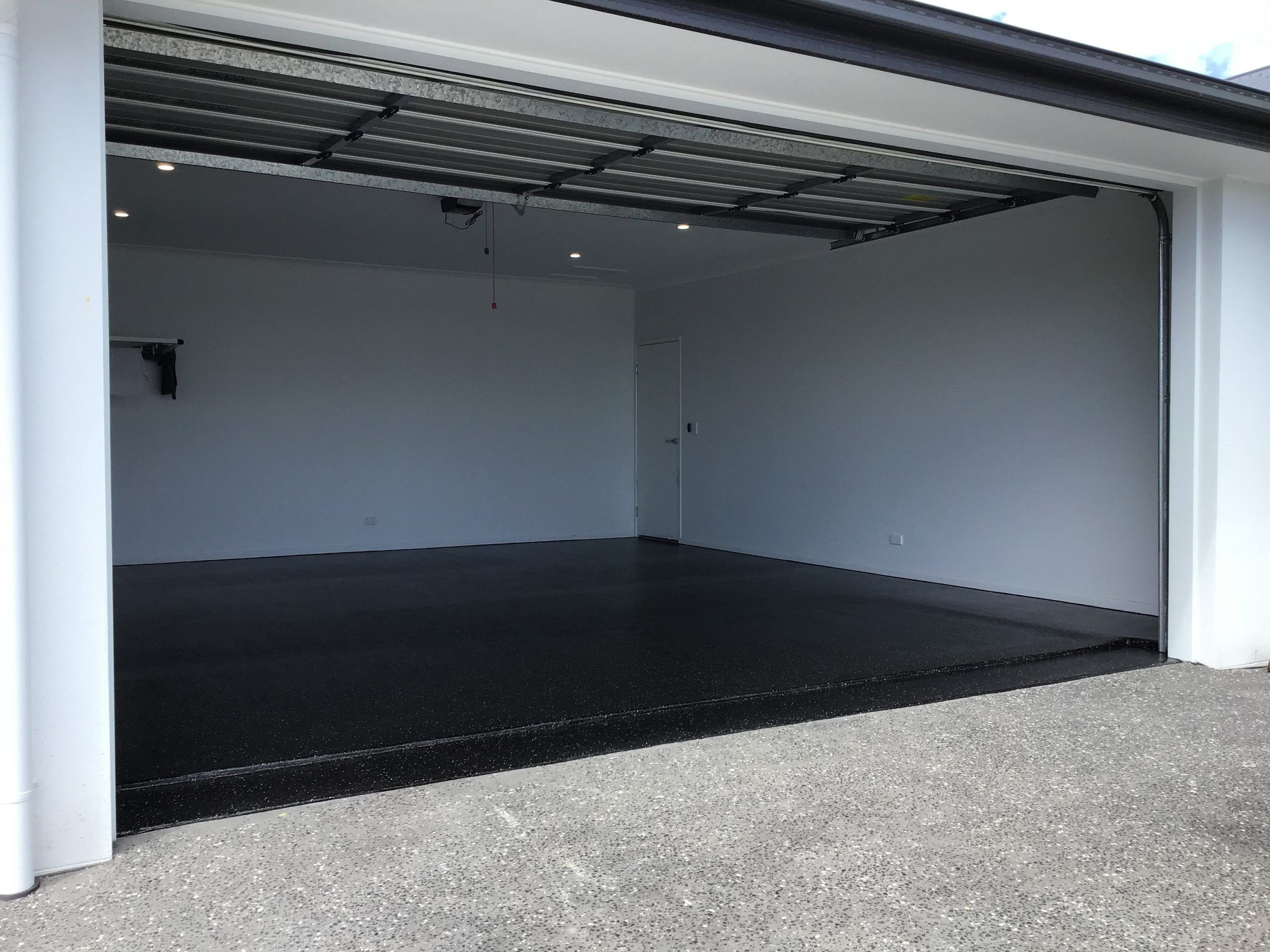 Dark epoxy garage floor