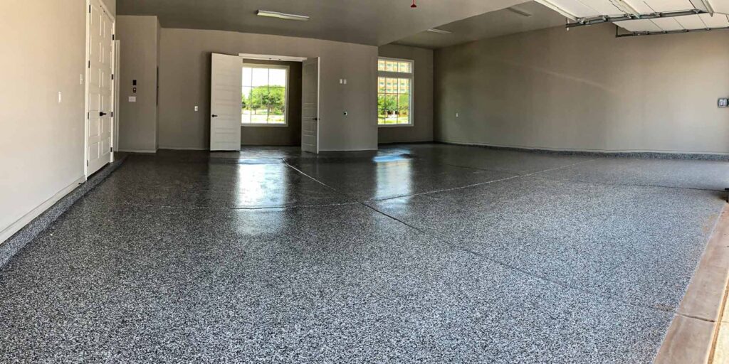 Wide-angle epoxy garage floor